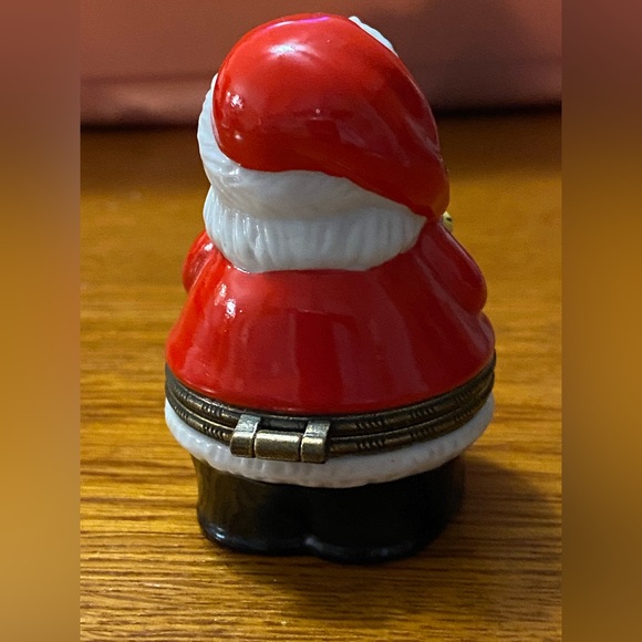 Adorable vintage Santa Claus hinged porcelain box with special message inside - Picture 4 of 6